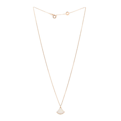 Bulgari 18K Rose Gold Diamond Mother of Pearl Small Divas' Dream Pendant Necklace 3 of 5