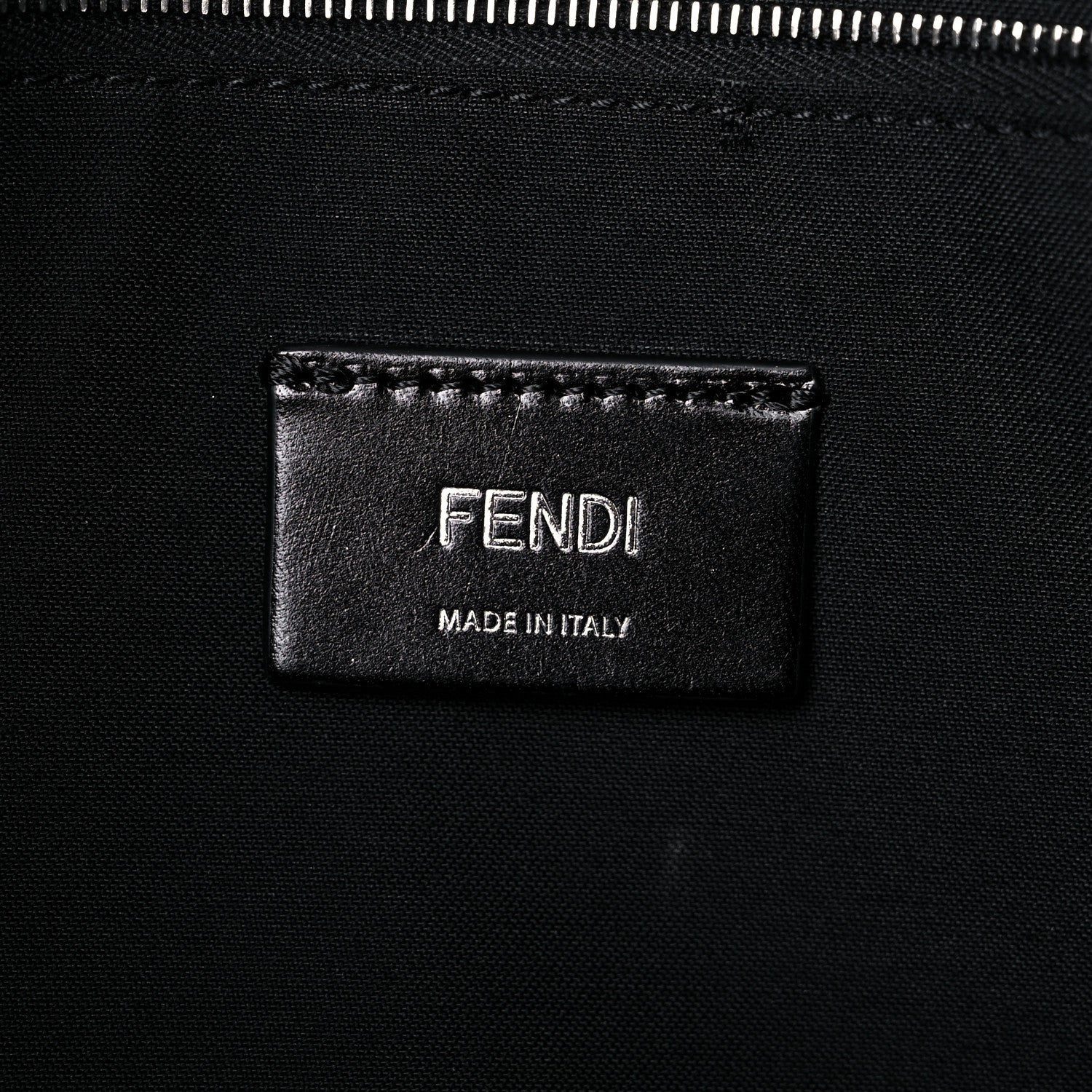 Fendi Glazed Fabric Vitello Liberty FF 1974 Diagonal Medium East West Messenger Black Sunflower 6 of 16