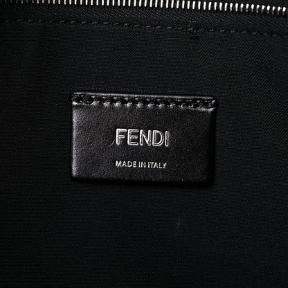 Fendi Glazed Fabric Vitello Liberty FF 1974 Diagonal Medium East West Messenger Black Sunflower 6 of 16