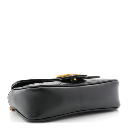 Gucci Calfskin Matelasse Super Mini GG Marmont Shoulder Bag Black 4 of 10