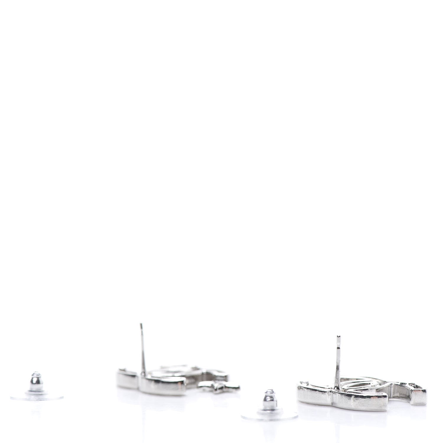 Chanel Crystal CC Starfall Earrings Silver 3 of 5
