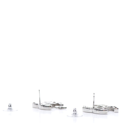 Chanel Crystal CC Starfall Earrings Silver 3 of 5