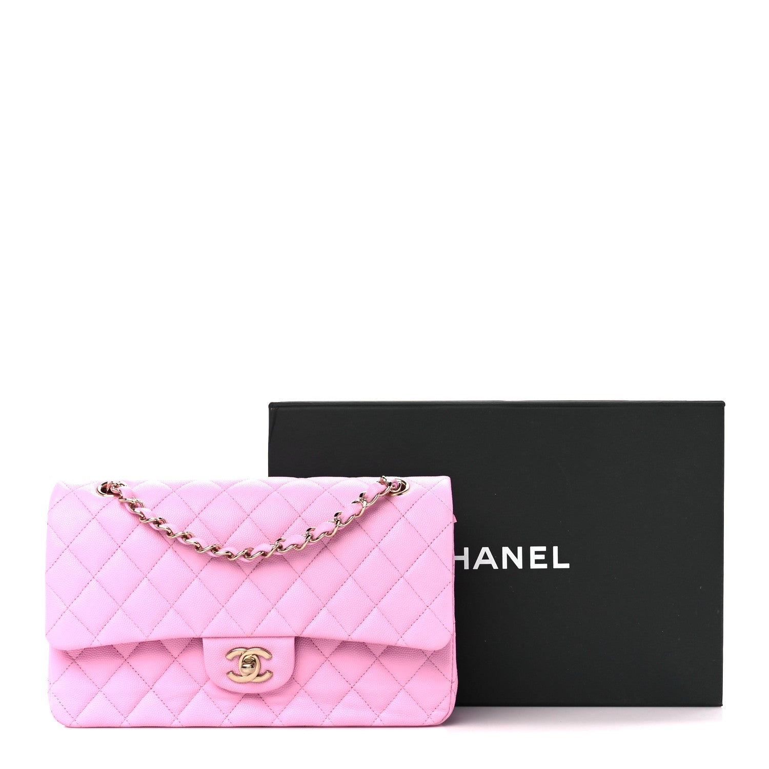Chanel Caviar Quilted Medium Double Flap Pink 12 of 12