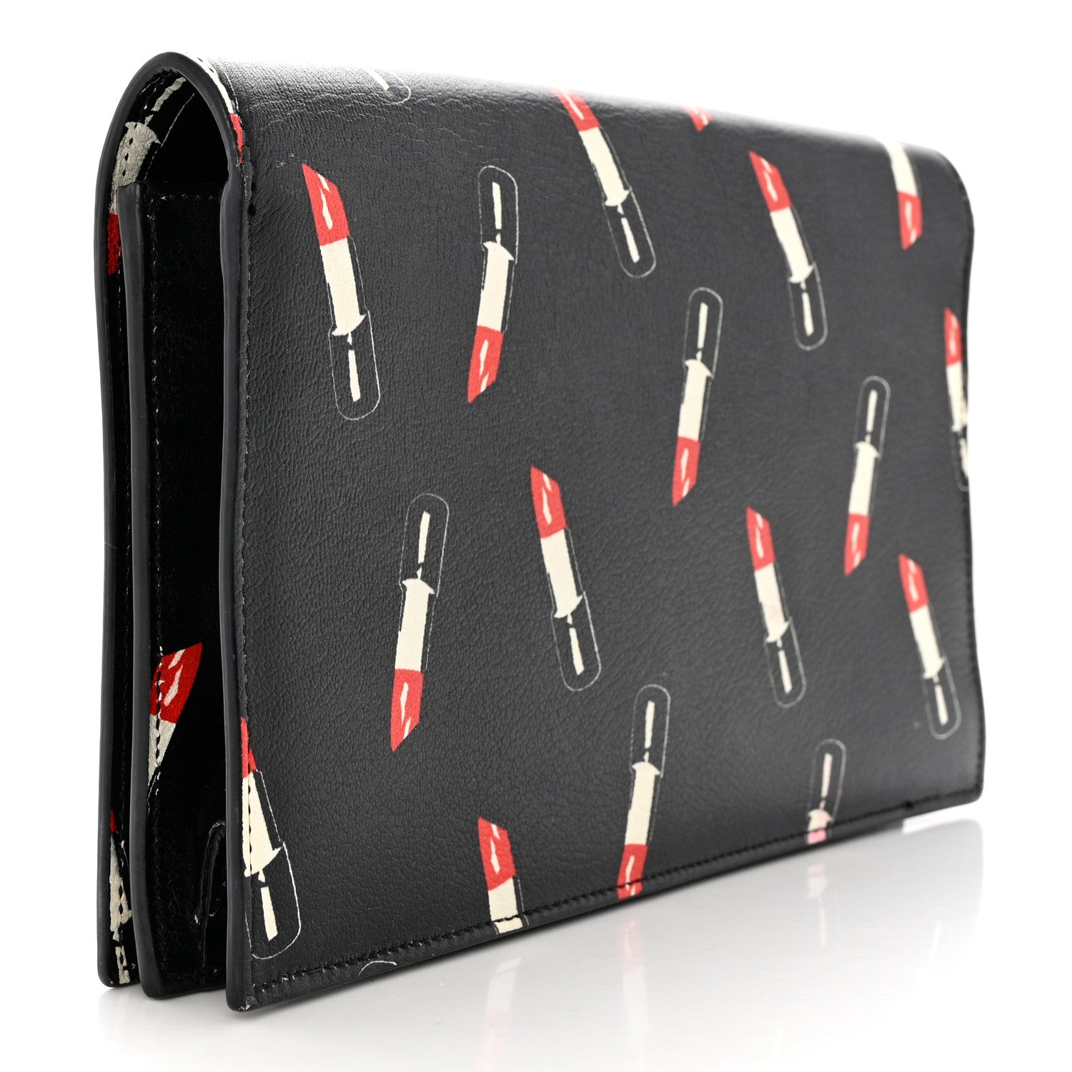 Saint Laurent Calfskin Lipstick Print Classic Monogram Kate Clutch Black 3 of 6