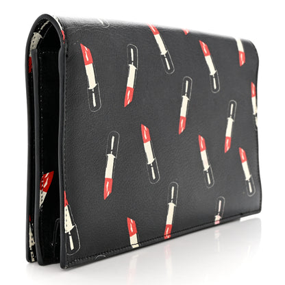 Saint Laurent Calfskin Lipstick Print Classic Monogram Kate Clutch Black 3 of 6