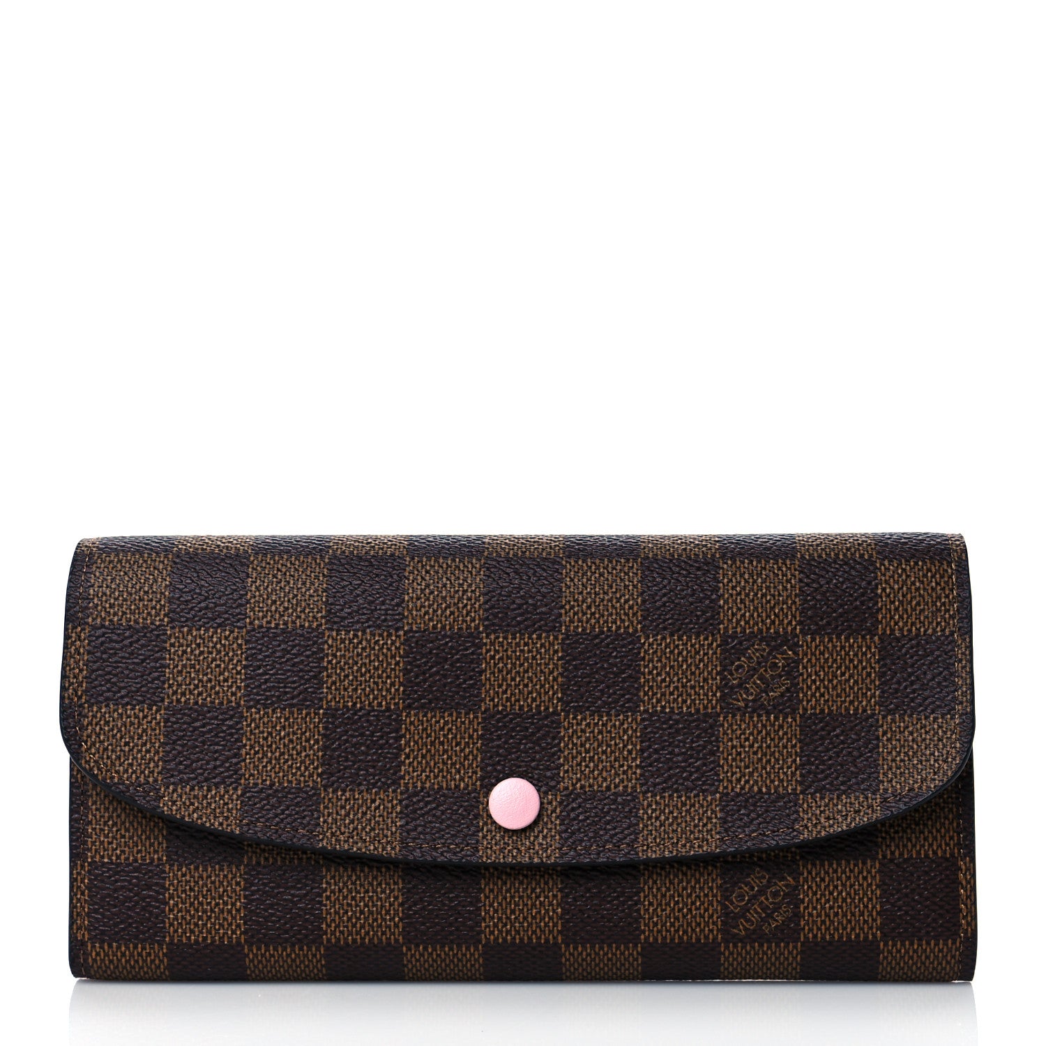 Louis Vuitton Damier Ebene Emilie Wallet Rose Ballerine 1 of 8