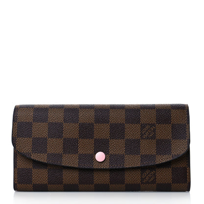 Louis Vuitton Damier Ebene Emilie Wallet Rose Ballerine 1 of 8