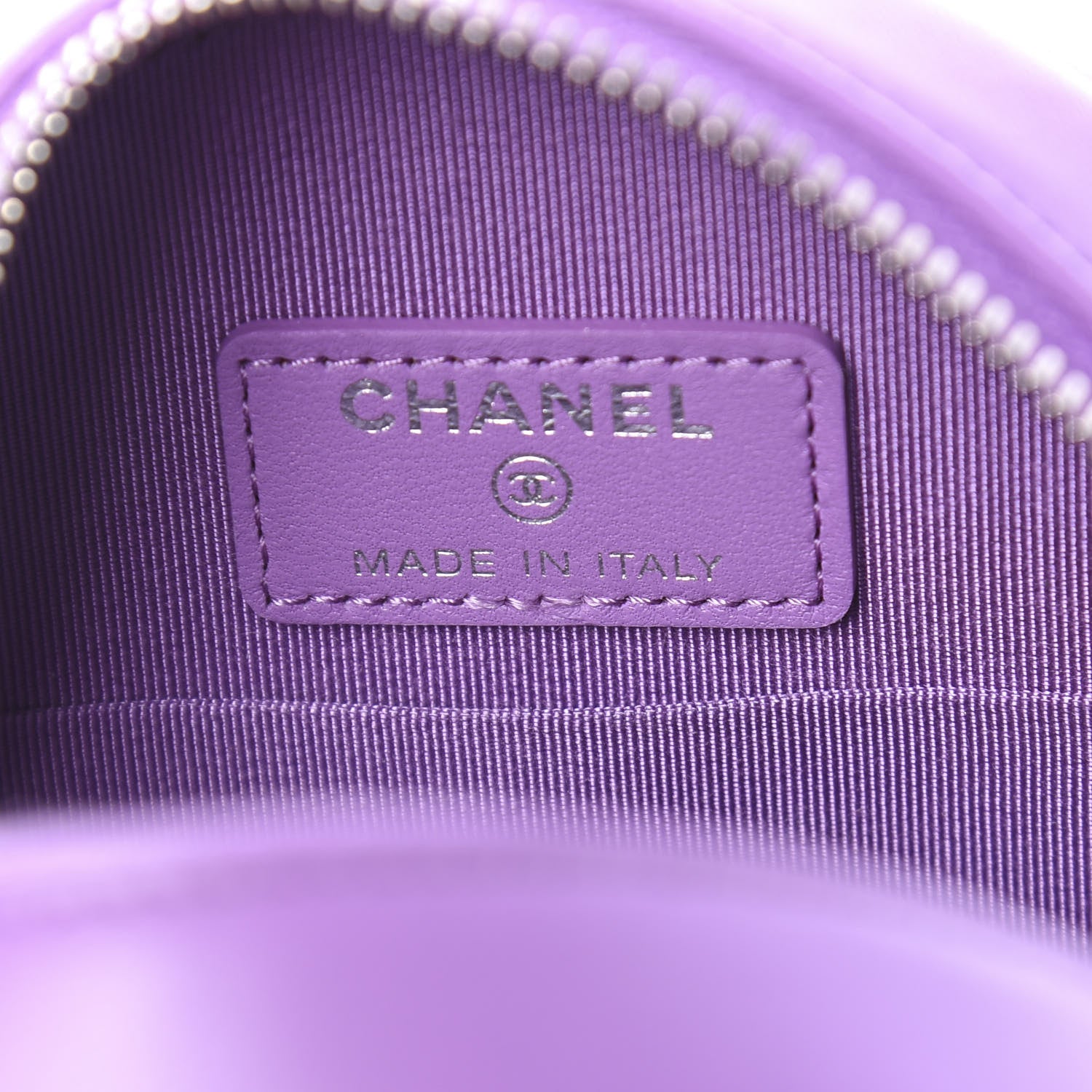 Chanel Lambskin Quilted Round Clutch With Chain Purple 6 of 11