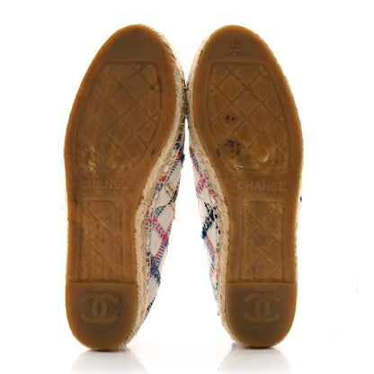 Chanel Tweed Grosgrain CC Espadrilles 36 Multicolor Black 5 of 10