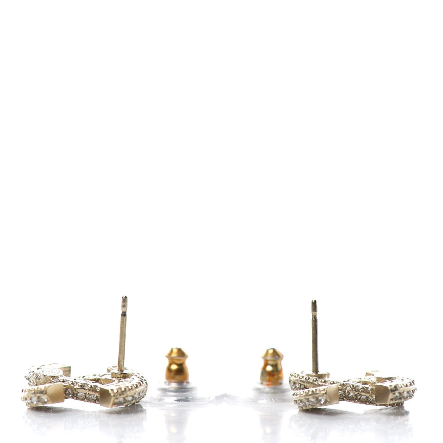 Crystal Timeless CC Earrings Light Gold