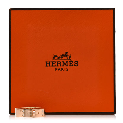 Hermes 18K Rose Gold Diamond PM Kelly Ring 50 5.25 5 of 5
