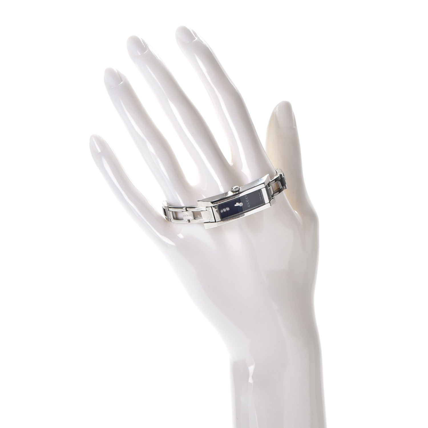 Gucci Stainless Steel Diamond 13mm Quartz Watch Black 2 of 7