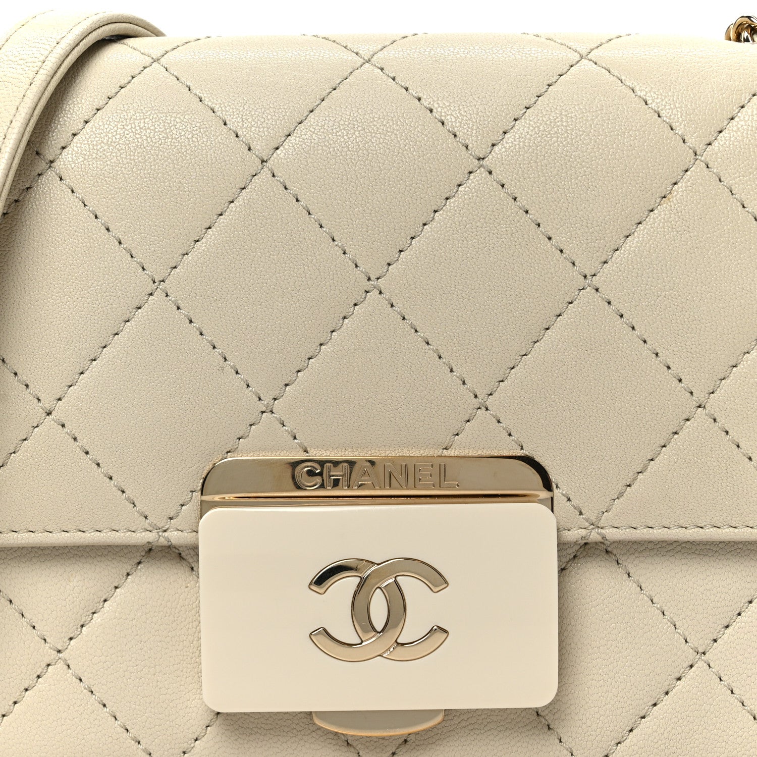 Chanel Sheepskin Quilted Mini Beauty Lock Flap Beige 8 of 10