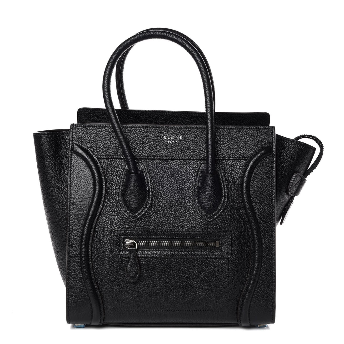 Drummed Calfskin Micro Luggage Black