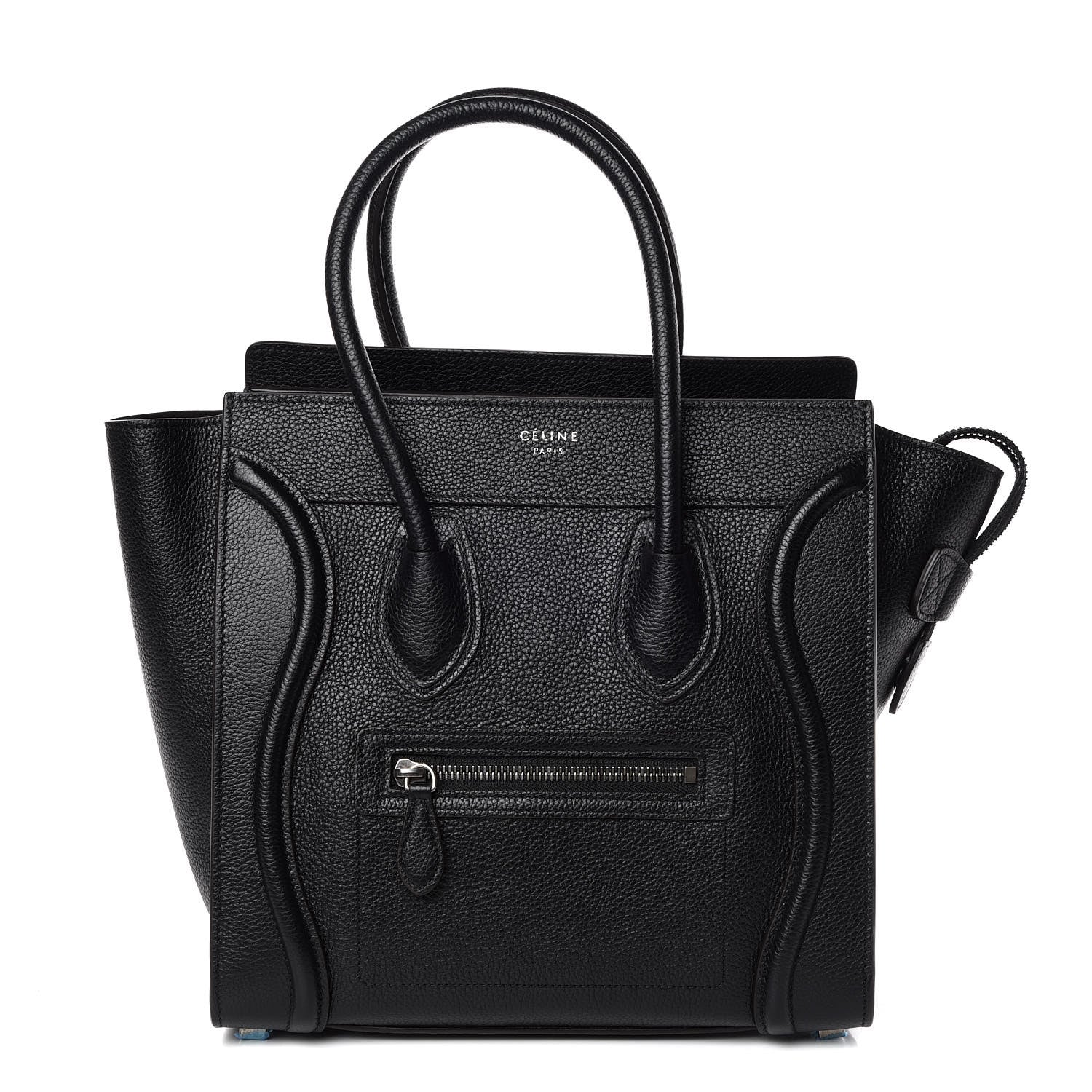 Celine Drummed Calfskin Micro Luggage Black 1 of 8