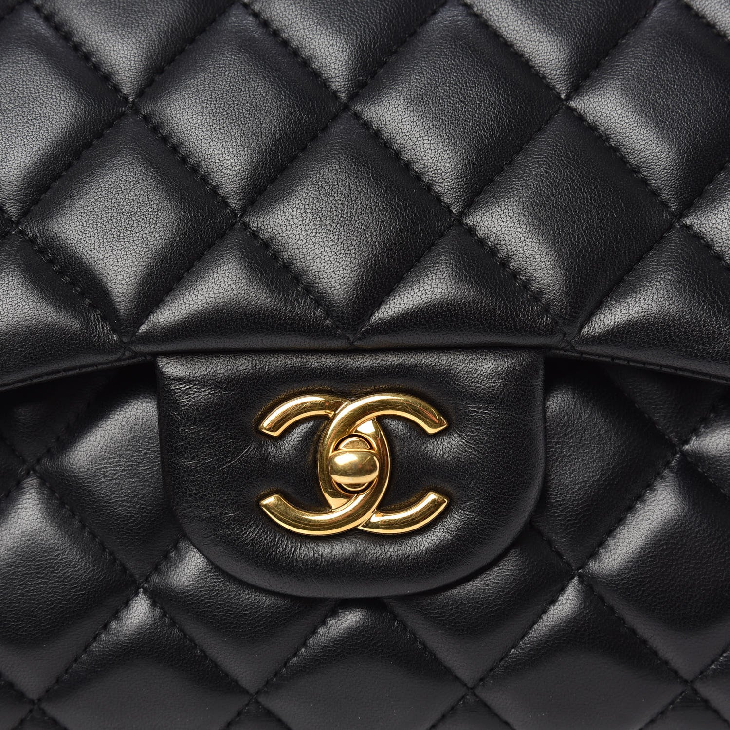 Chanel Lambskin Quilted Jumbo Double Flap Black 11 of 17