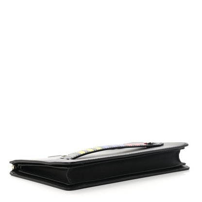 Fendi Calfskin Faces Slim Clutch Black Multicolor 4 of 9