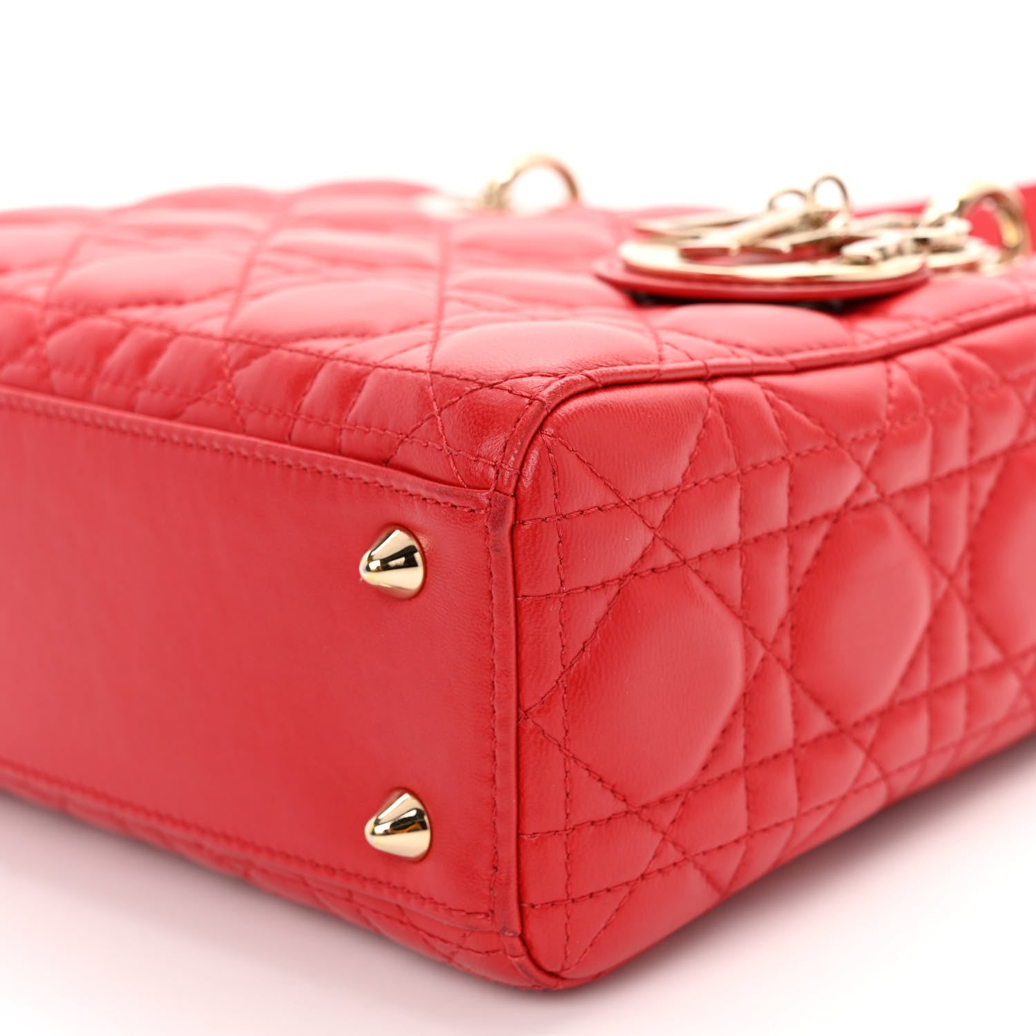 Christian Dior CHRISTIAN DIOR Lambskin Cannage Small Lucky Badges My Lady Dior Red 9 of 9