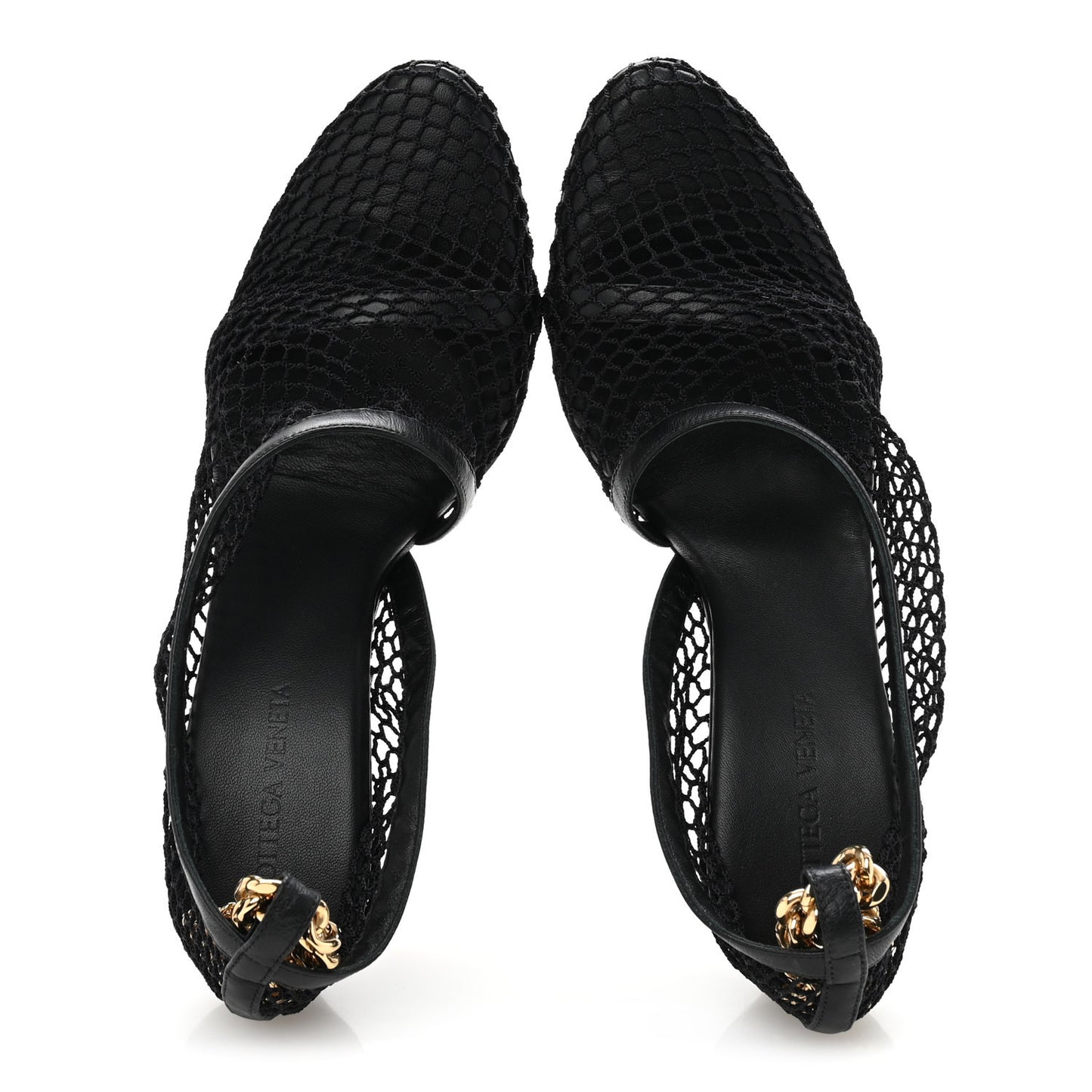 Mesh Nappa Chunky Chain Sandals 36.5 Black