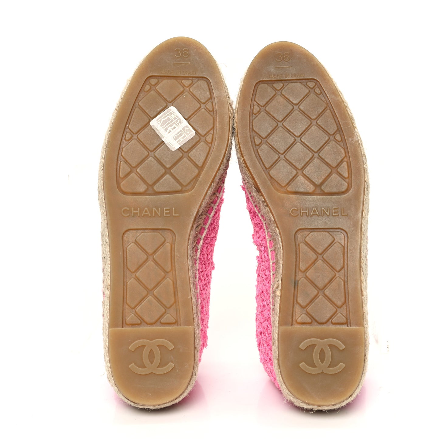 Tweed Lambskin CC Espadrilles 36 Pink