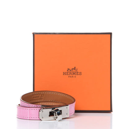 Hermes Matte Alligator Kelly Double Tour Bracelet T2 5P Pink 6 of 6