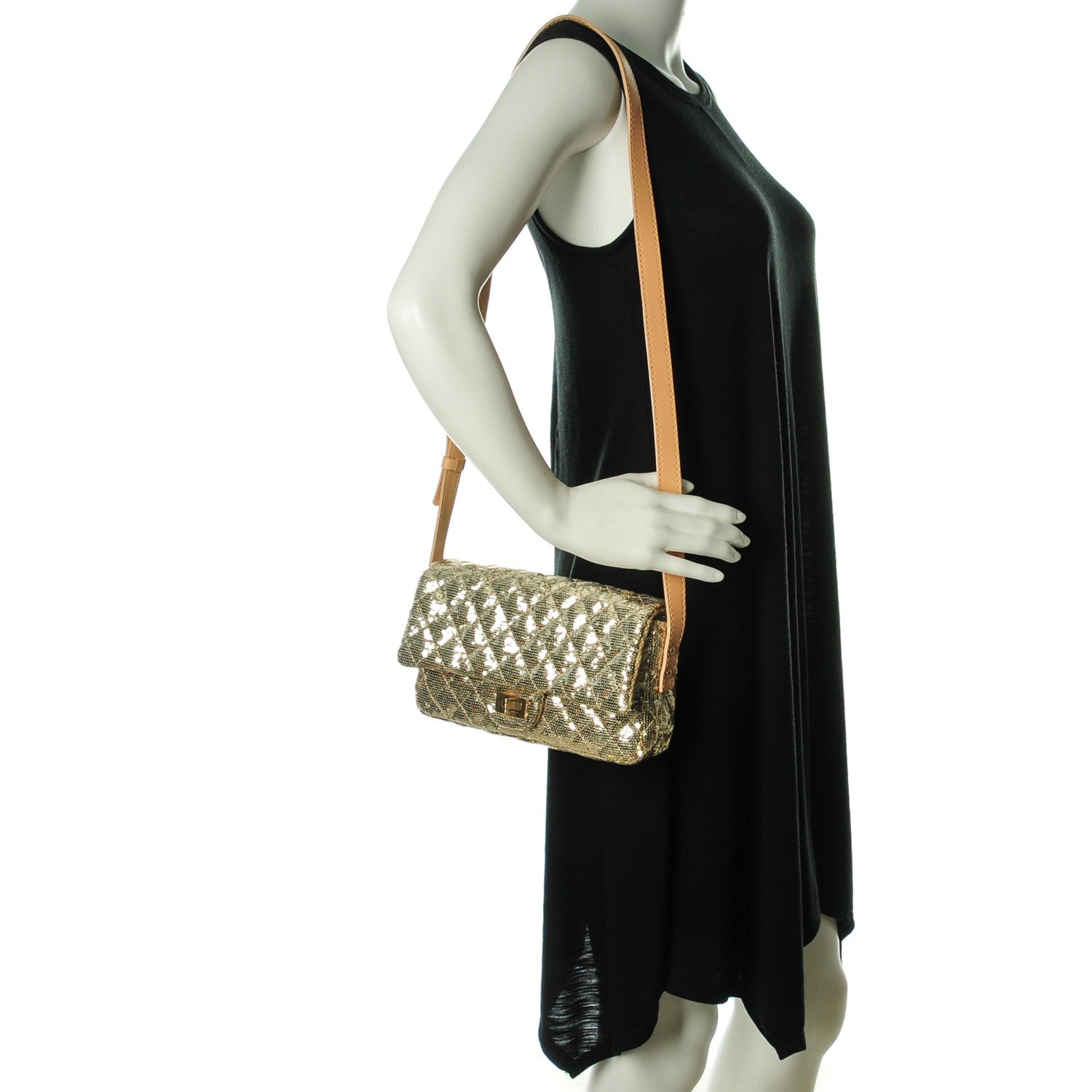 Chanel Sequin Small Reissue Messenger Flap Gold 2 of 9