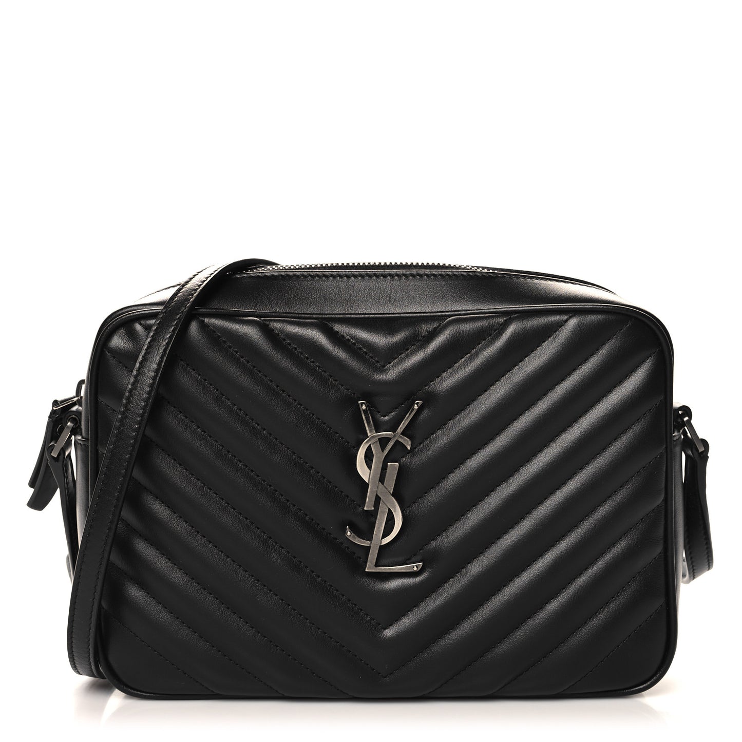 Calfskin Matelasse Monogram Lou Camera Bag Black