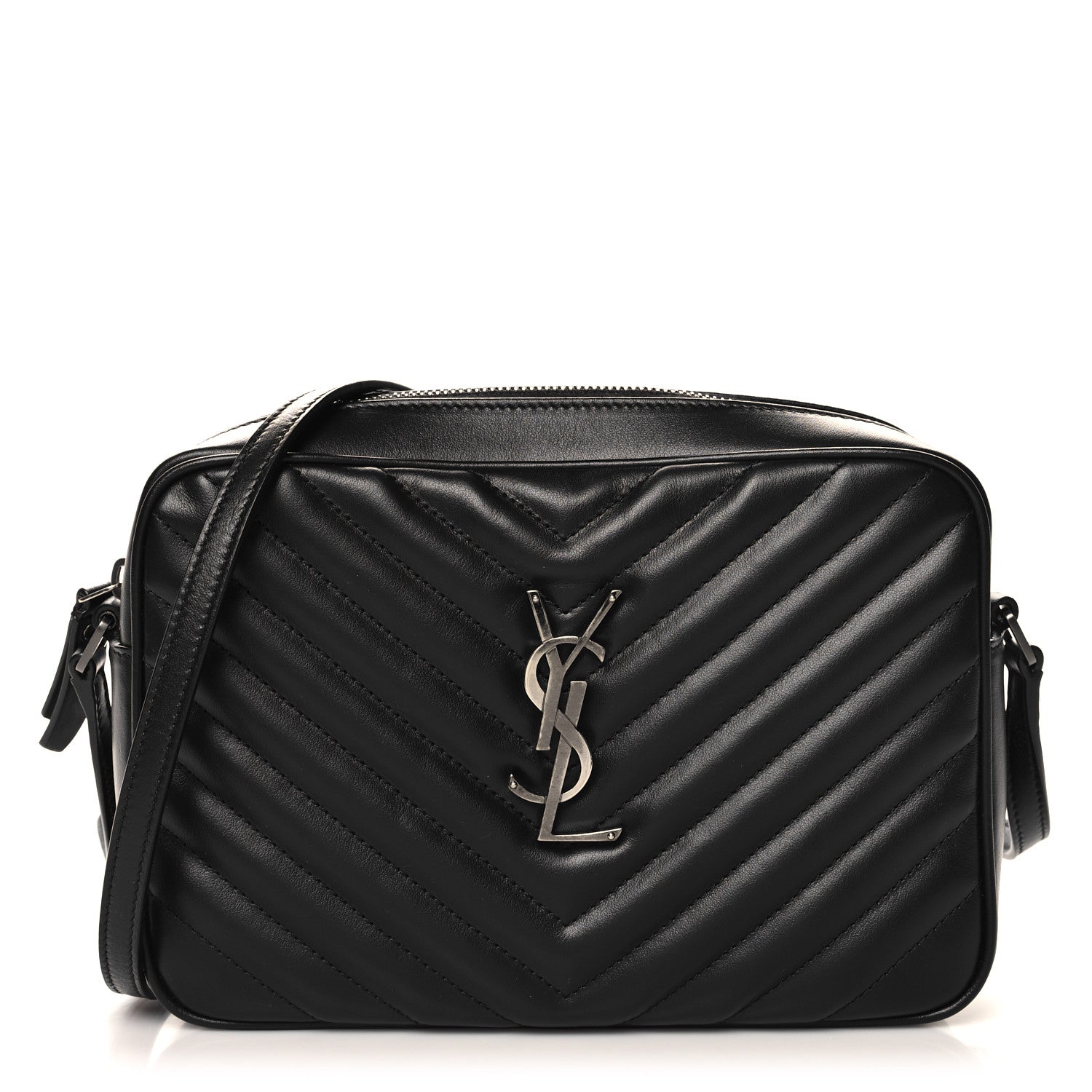 Saint Laurent Calfskin Matelasse Monogram Lou Camera Bag Black 1 of 10