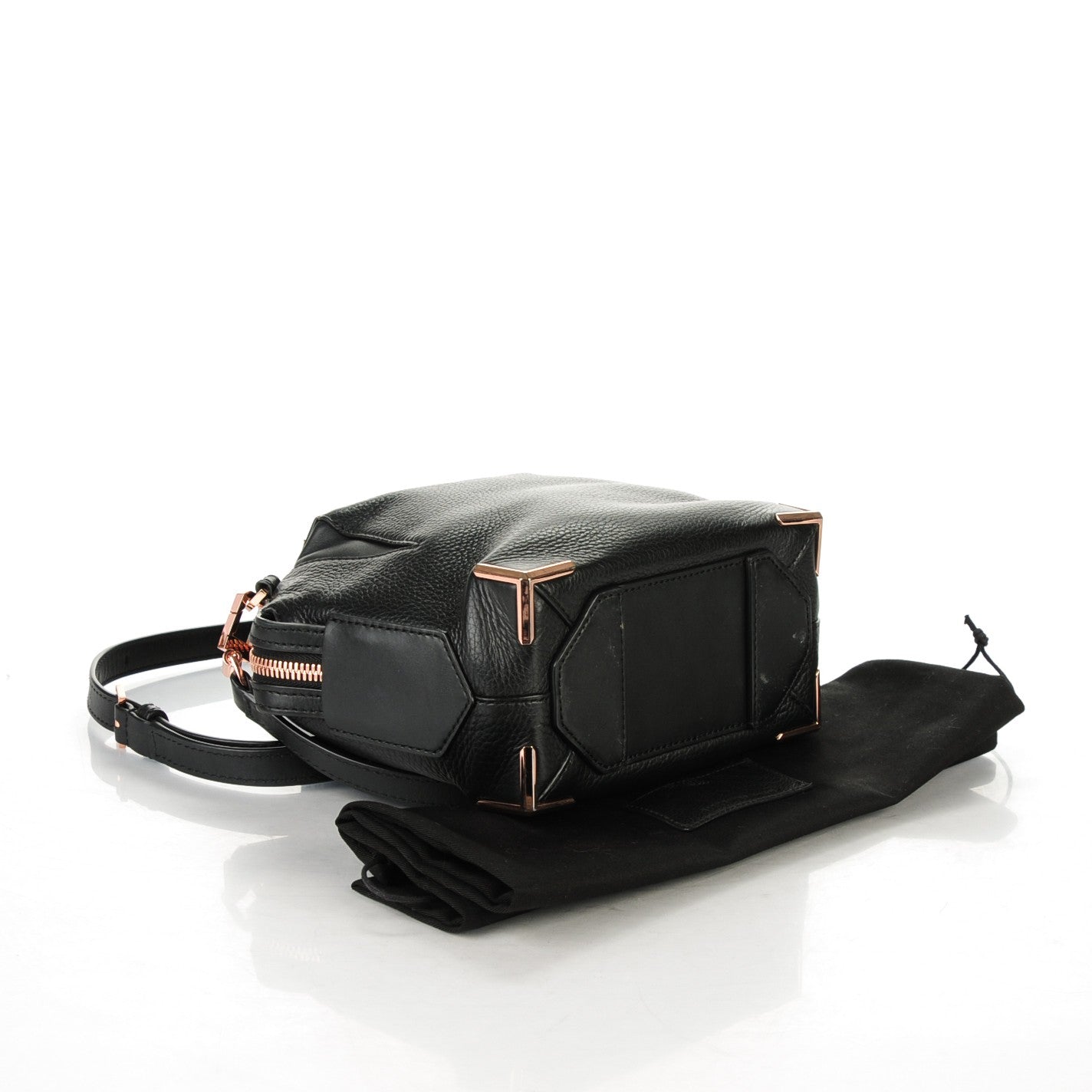 Pebbled Calfskin Mini Emile Black Rose Gold Hardware
