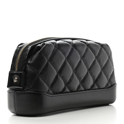 Chanel Aged Calfskin Quilted Gabrielle Cosmetic Case Black 3 of 7