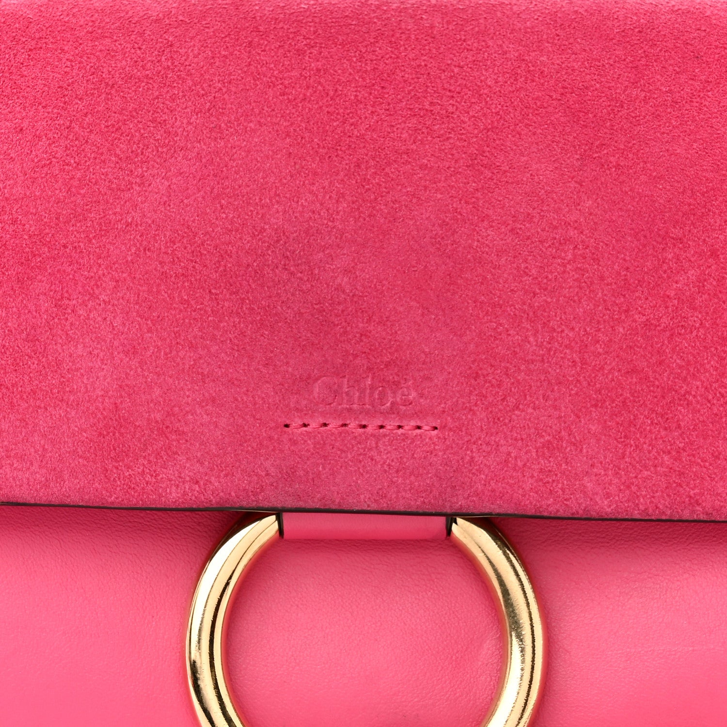 Chloe Suede Calfskin Small Faye Shoulder Bag Fuchsia Rose 9 of 14