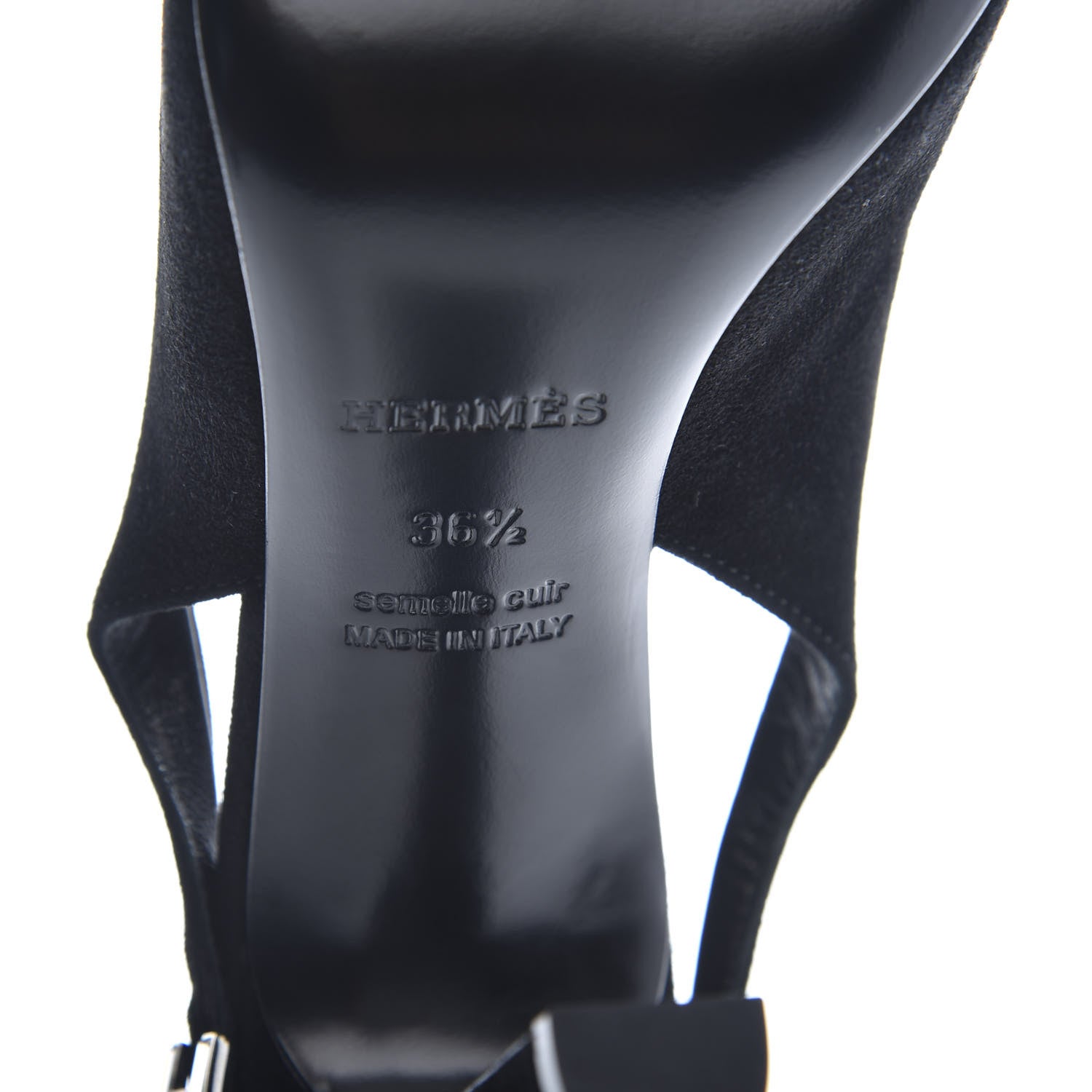 Hermes Goatskin Suede Kessy Pumps 36.5 Black 3 of 8