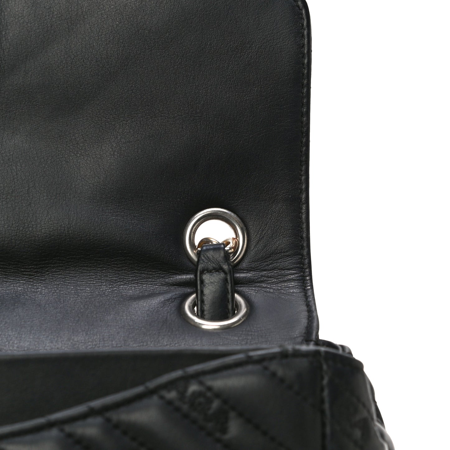 Calfskin Logo Matelasse M BB Chain Shoulder Bag Black