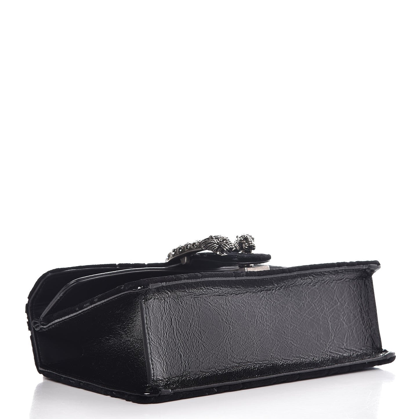 Velvet Skipper Crystal GG Monogram Small Dionysus Shoulder Bag Black Black Diamond