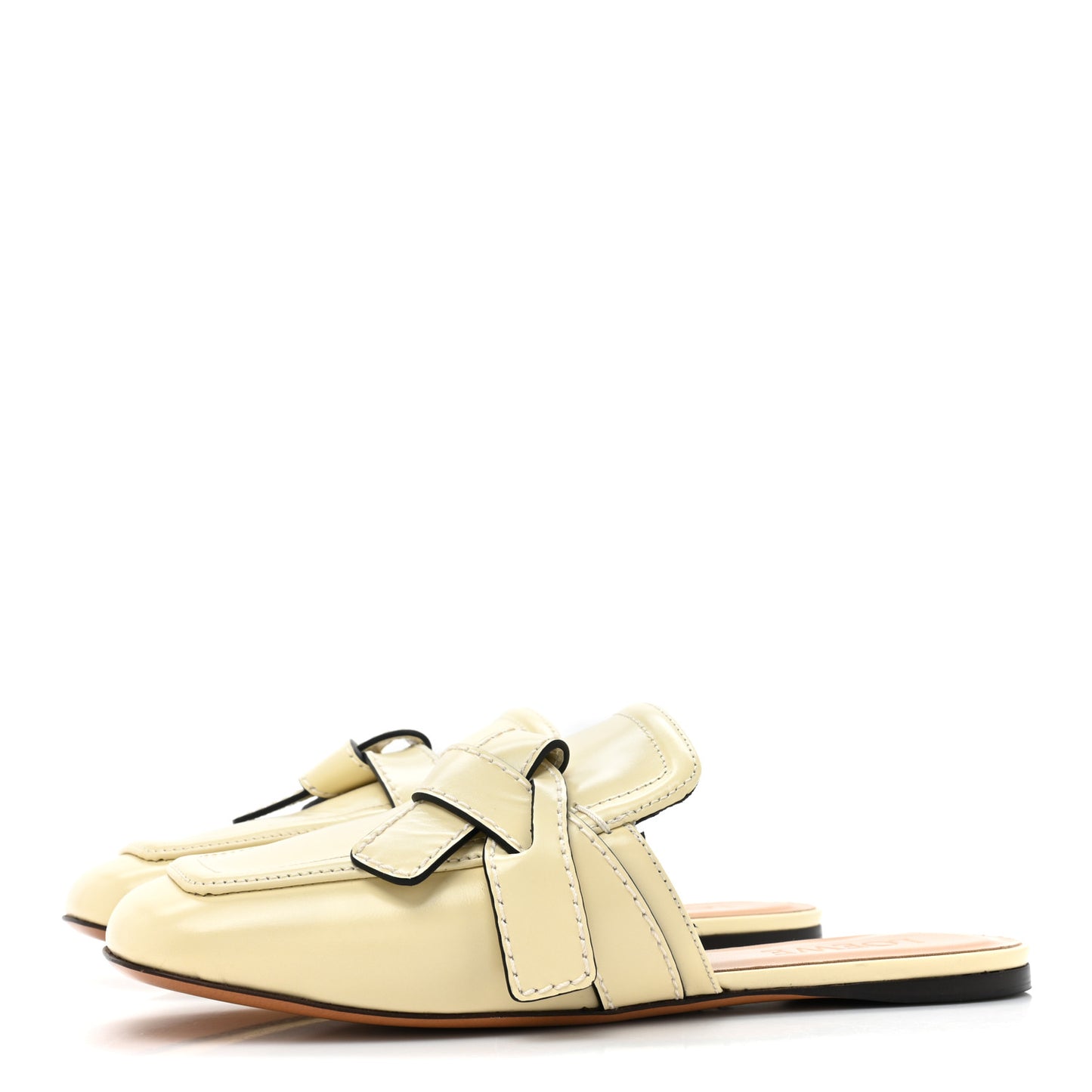 Calfskin Gate Mule Sandals 37 Milk