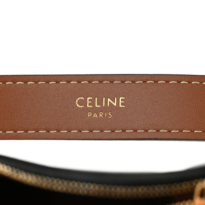 Celine Triomphe Canvas Calfskin Ava Shoulder Bag Tan 5 of 9