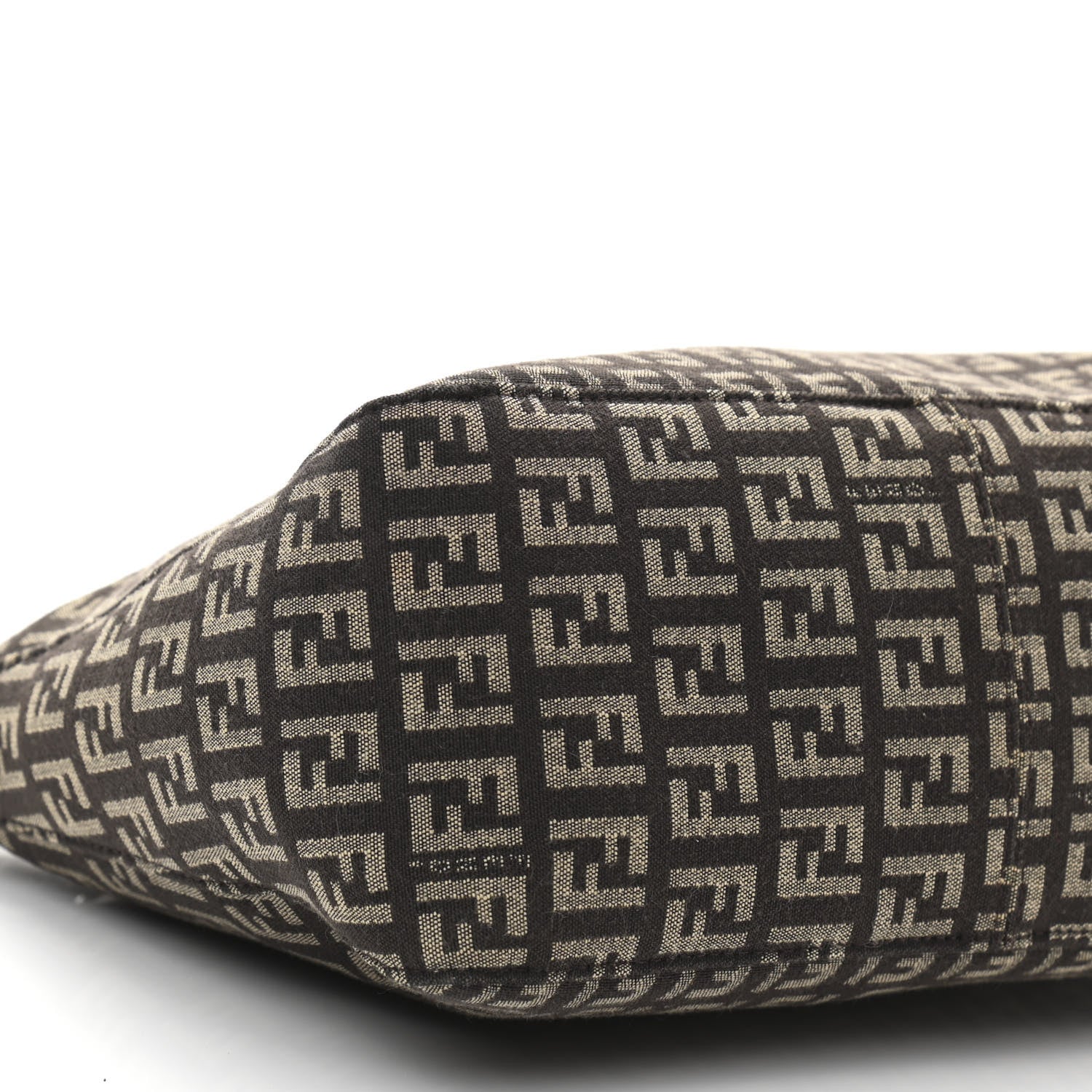 Fendi Zucchino Vitello Mini Pochette Testa di Moro Beige 8 of 9