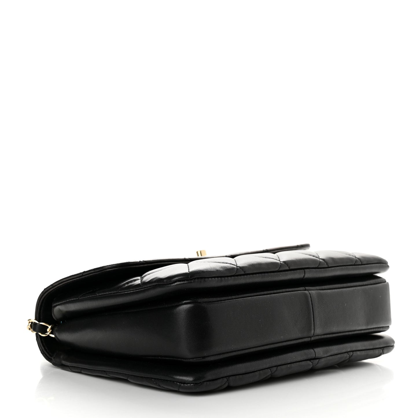 Lambskin Quilted Small Trendy CC Dual Handle Flap Bag Black