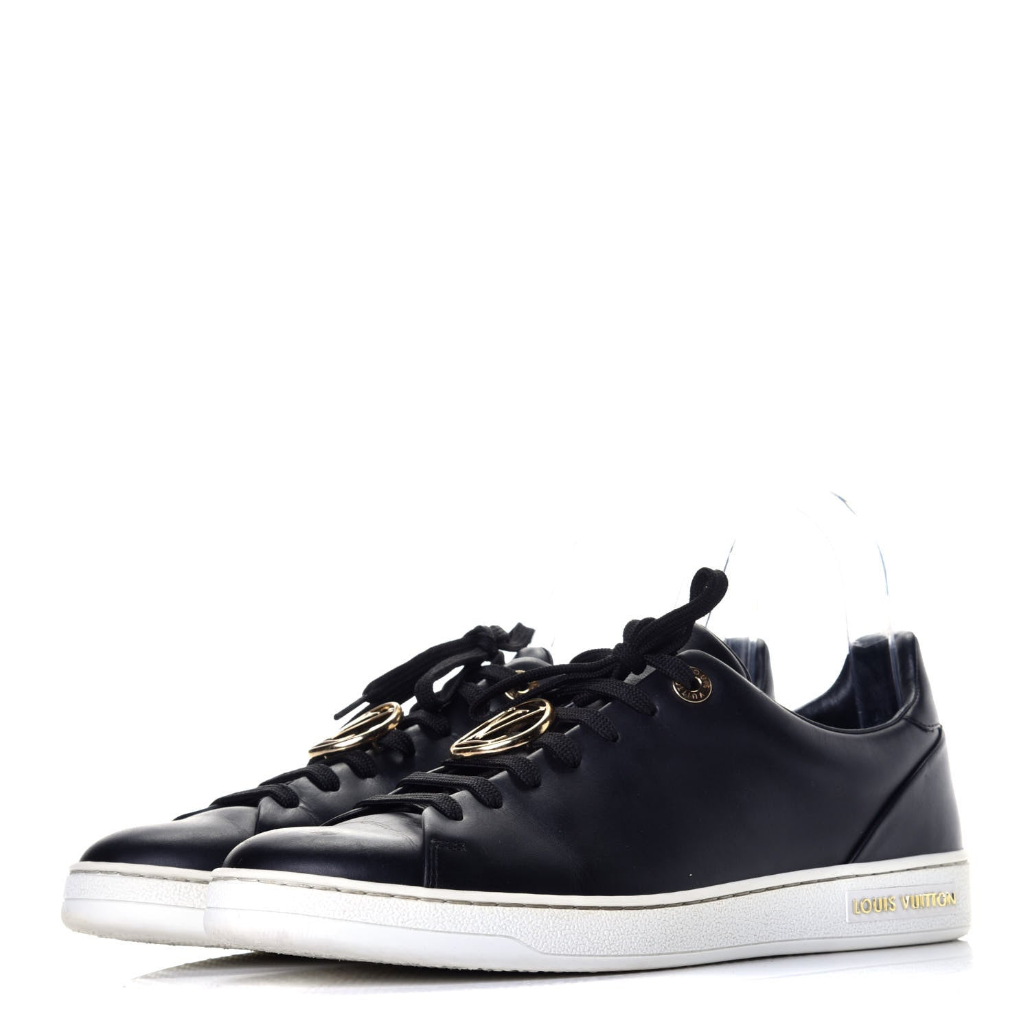 Louis Vuitton Calfskin Frontrow Sneakers 39 Black 3 of 8
