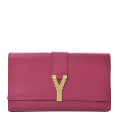 Saint Laurent Calfskin Classic Y Ligne Clutch Fuchsia 1 of 12