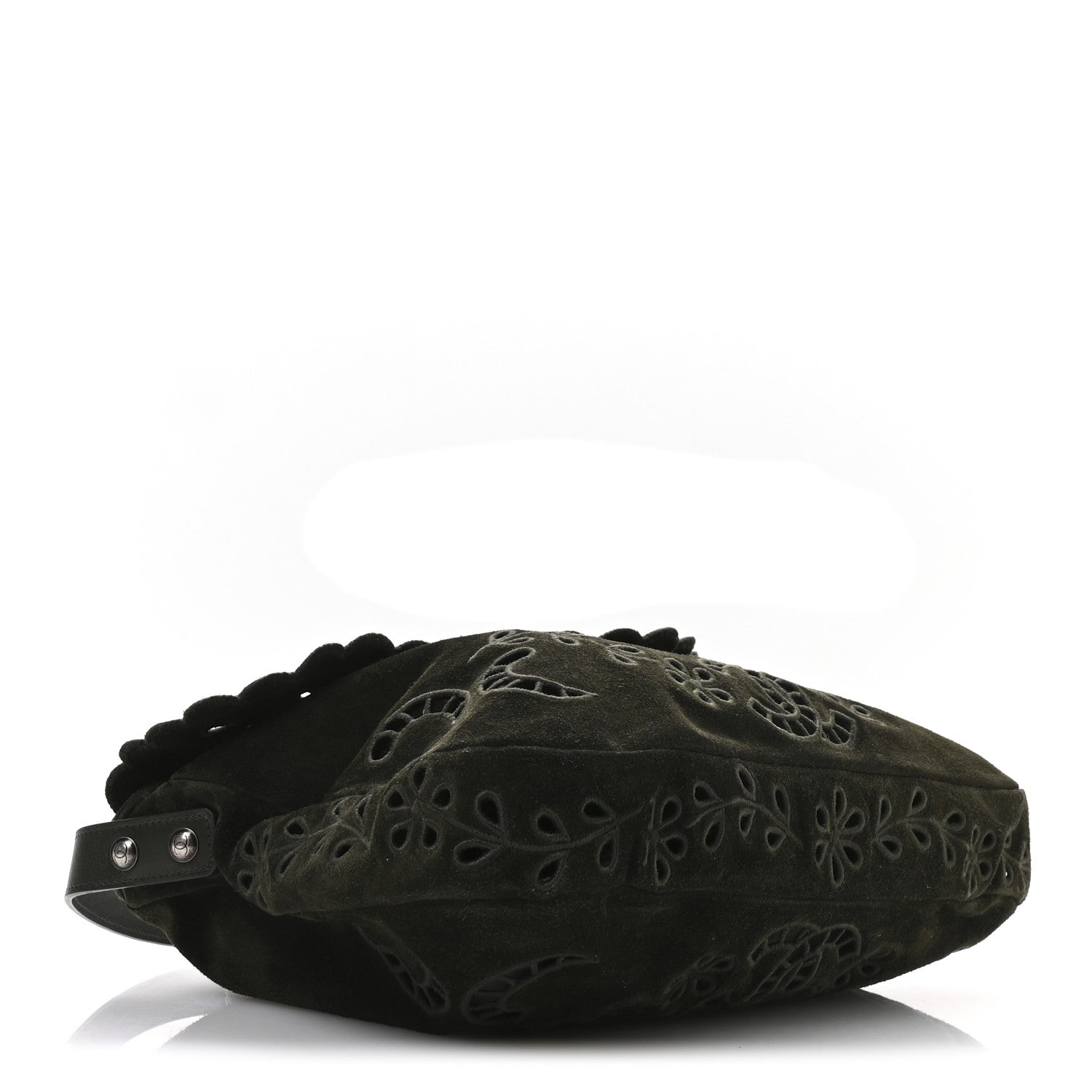 Chanel Suede Embroidered Flap Dark Green 4 of 10