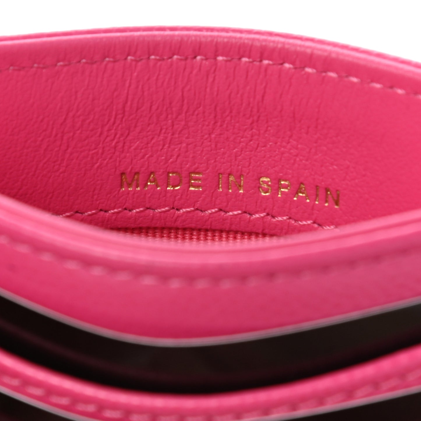 Caviar Quilted Card Holder Dark Pink