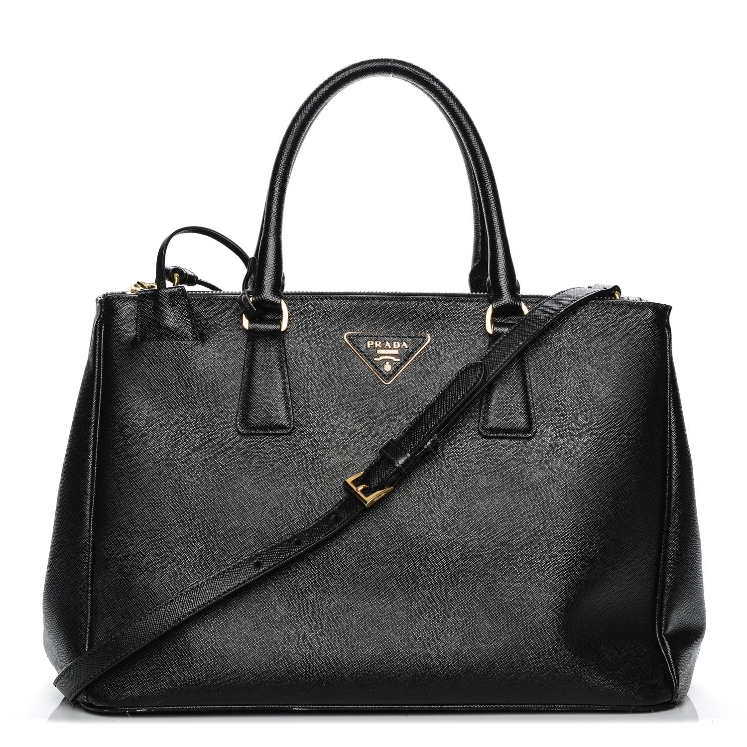 Prada Saffiano Medium Galleria Double Zip Tote Black 1 of 12