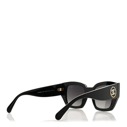 Chanel Acetate Polarized Square Sunglasses 5506 Black 4 of 7
