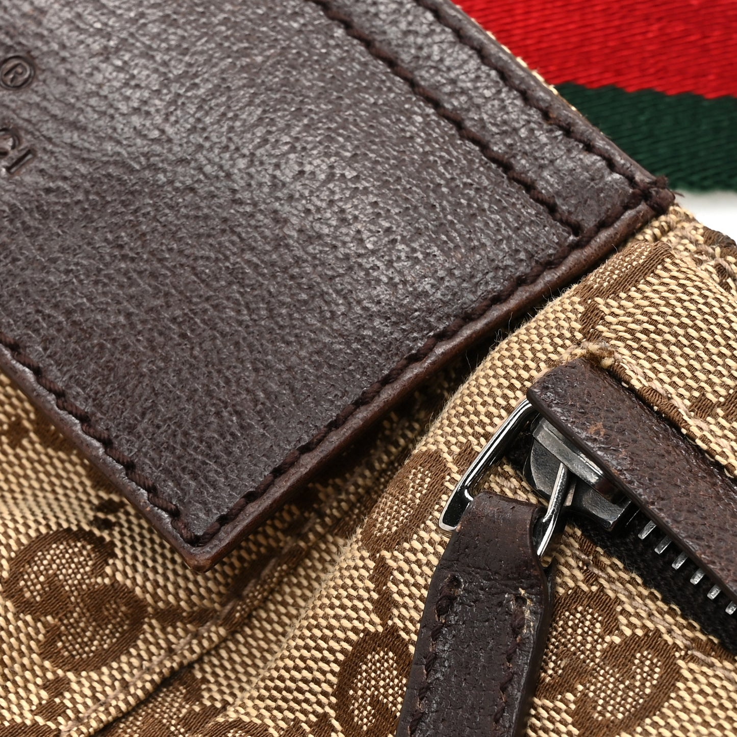 Monogram Web Belt Bag Dark Brown