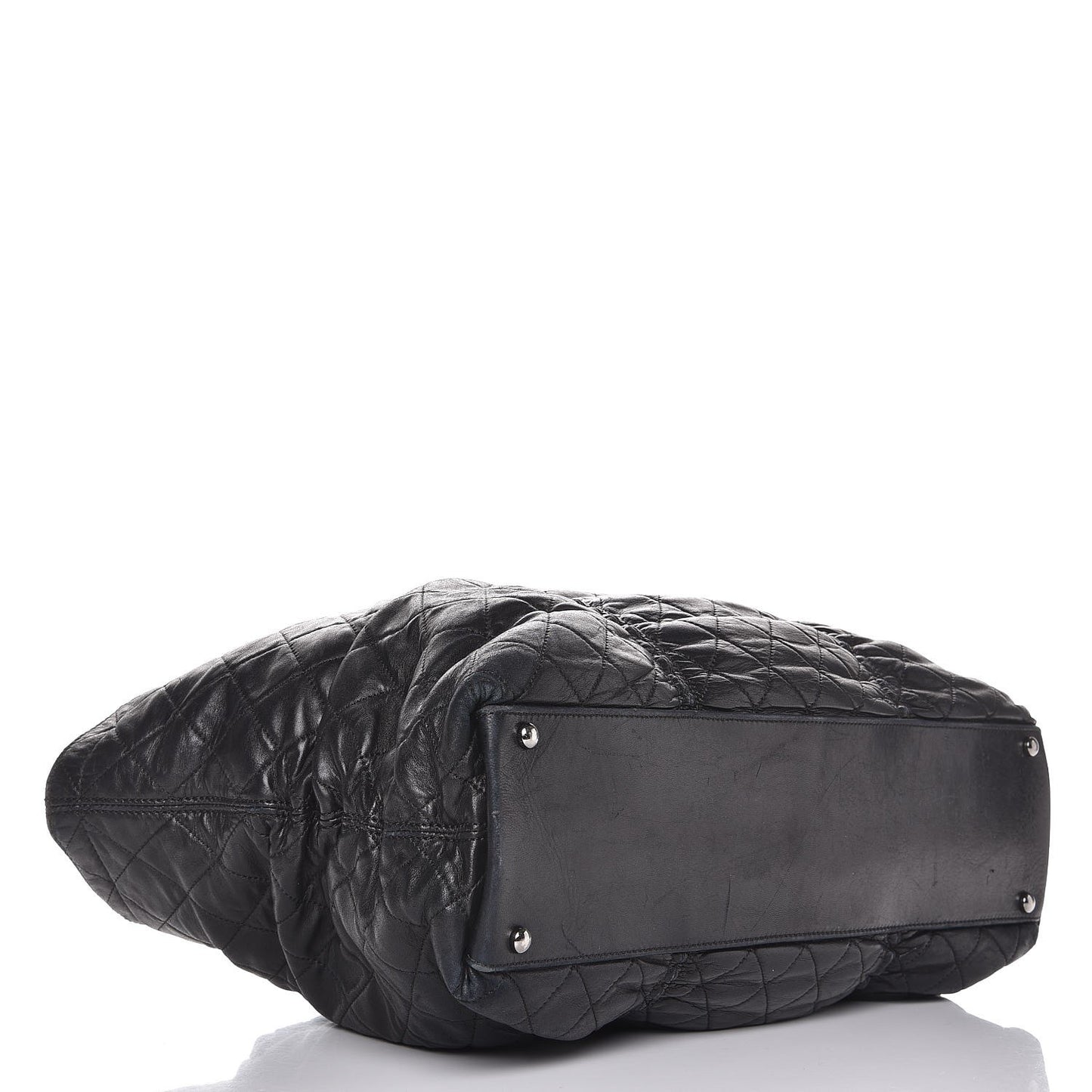 Lambskin Quilted East West Sharpei Tote Black