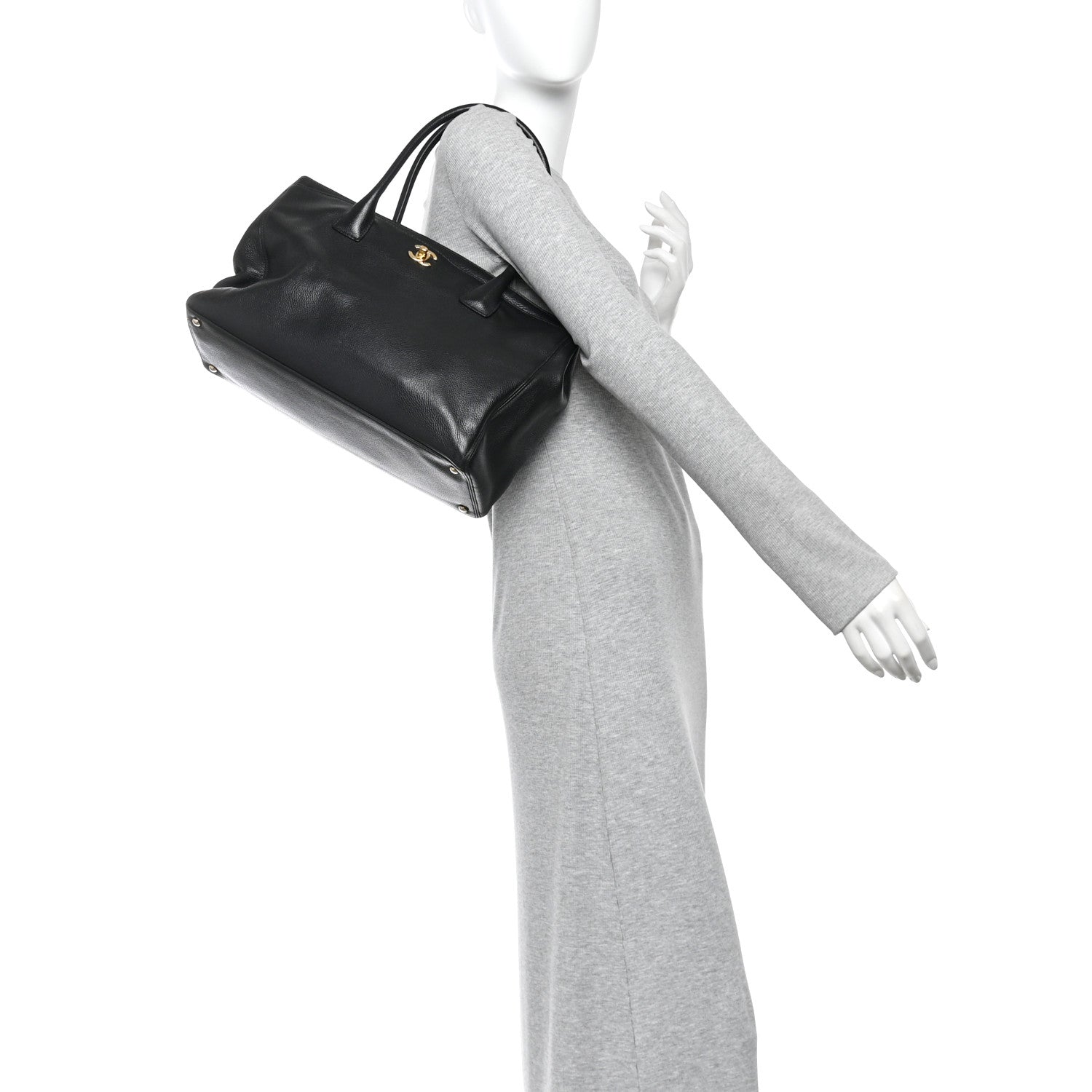 Chanel Calfskin Cerf Executive Shopper Tote Black 2 of 10