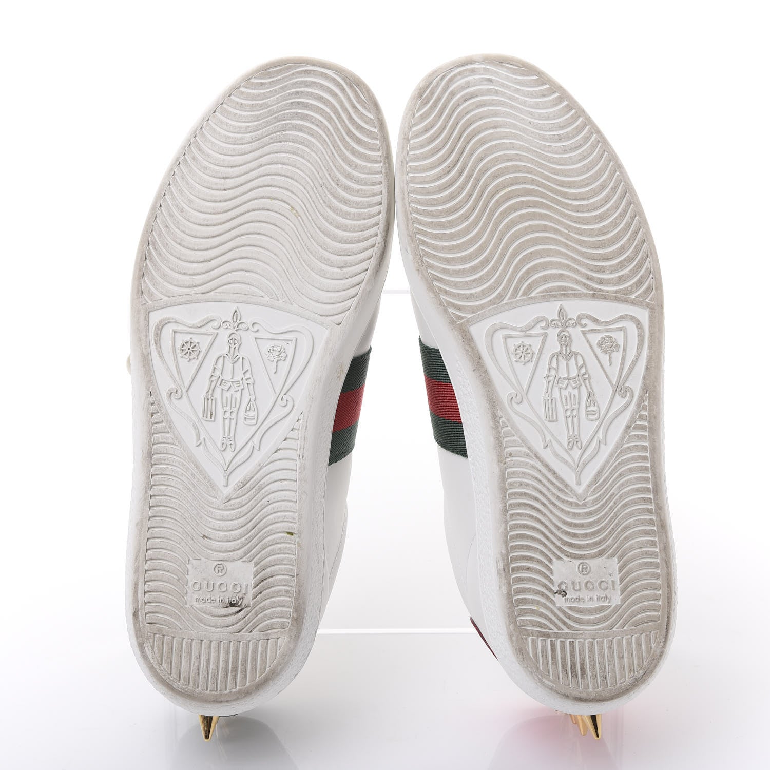 Gucci Calfskin Web Pearl Studded Womens Ace Sneakers 36 White 6 of 10