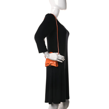 Balenciaga Shiny Calfskin Crocodile Embossed Hourglass Top Handle Bag Mini Orange 3 of 31