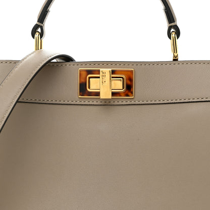 Fendi Vitello Seta Shiny Nappa Plexiglass Bi-Color Small Peekaboo I SEE U Satchel Tartaruga Black 8 of 12